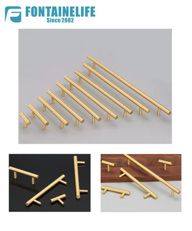 Matēts zelta misiņa skapja rokturis